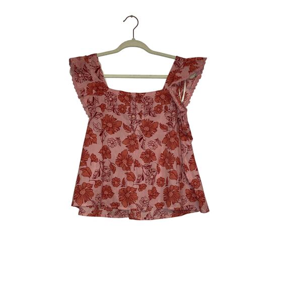 NWT Jessica Simpson Kera Floral Sleeveless Ruffle Top Size Medium - Picture 7 of 7